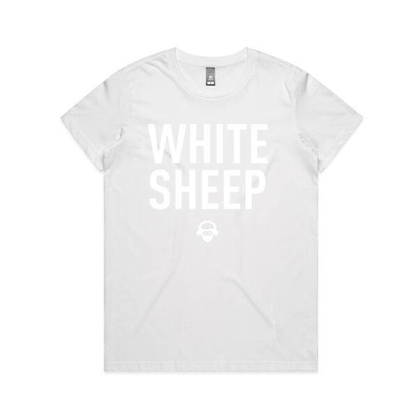 WHITE-ON-WHITE SHEEP WOMENS TEE Thumbnail
