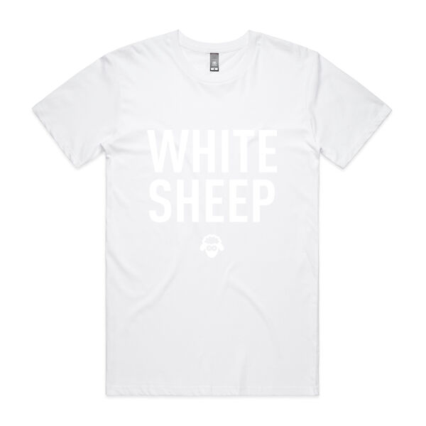 WHITE-ON-WHITE SHEEP MENS TEE Thumbnail